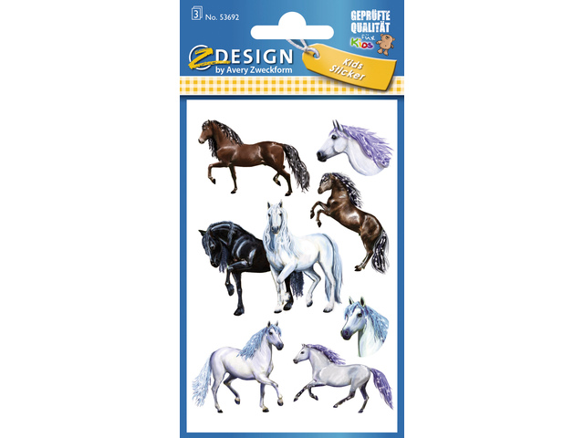 Papieretiket Z-design Kids pakje a 3 vel paarden