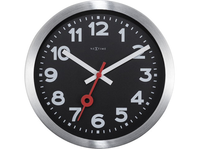 Tafelklok NeXtime Station Numbers 19 cm zwart