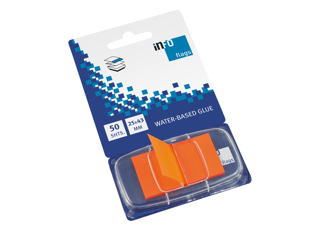 Info flags 25x43mm oranje blister à 50st. - IN-7728-12