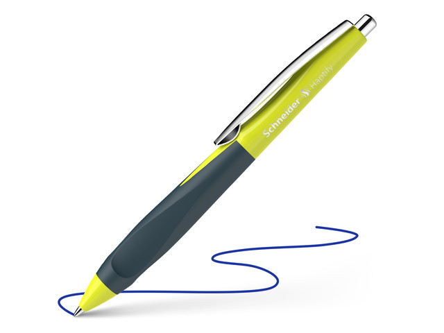 Balpen Schneider Haptify geel-diep oceaan