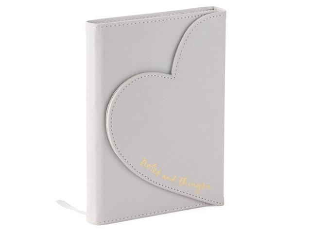 Notitieboek Eccolo DL Heart envelop Grey lijn ca.13x18