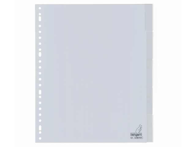 Tabblad Kangaro A4 venster PP 120 micron 23r. 5dlg grijs - G405FM-B