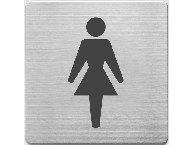 Pictogram Alco 90x90x1mm RVS - WC dames -
