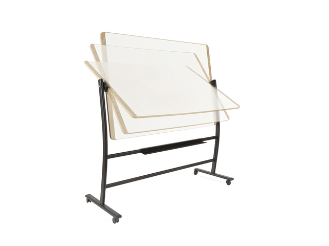 @Whiteboard Rocada Natural 129x100cm wit mobiel 2-zijdig