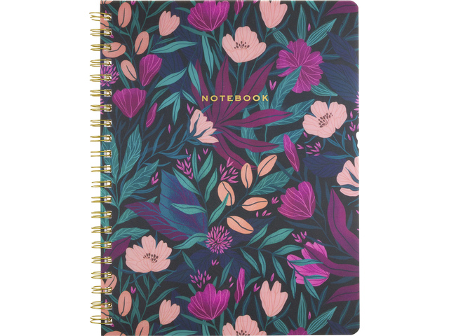 Notitieboek Eccolo spiraal Poly Tropical Floral lijn