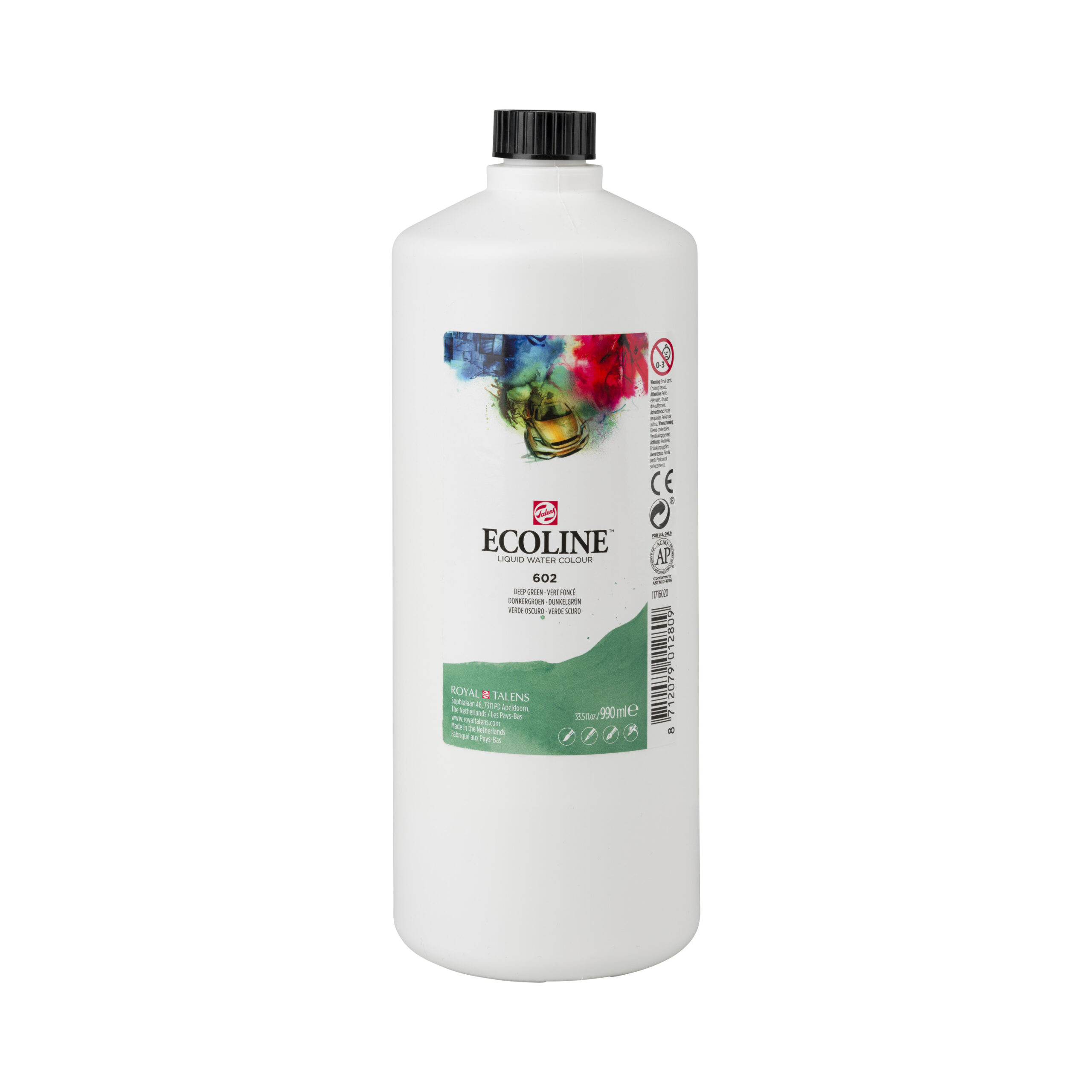 Ecoline Vloeibare Waterverf Fles 990 ml Donkergroen 602
