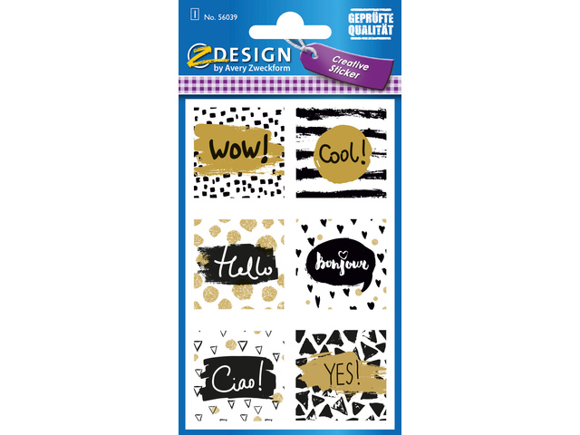 Papieretiket Z-design Creativ pakje a 1 vel uitspraken