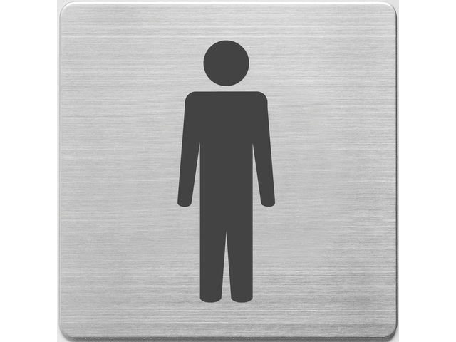 Pictogram Alco 90x90x1mm RVS - WC mannen -