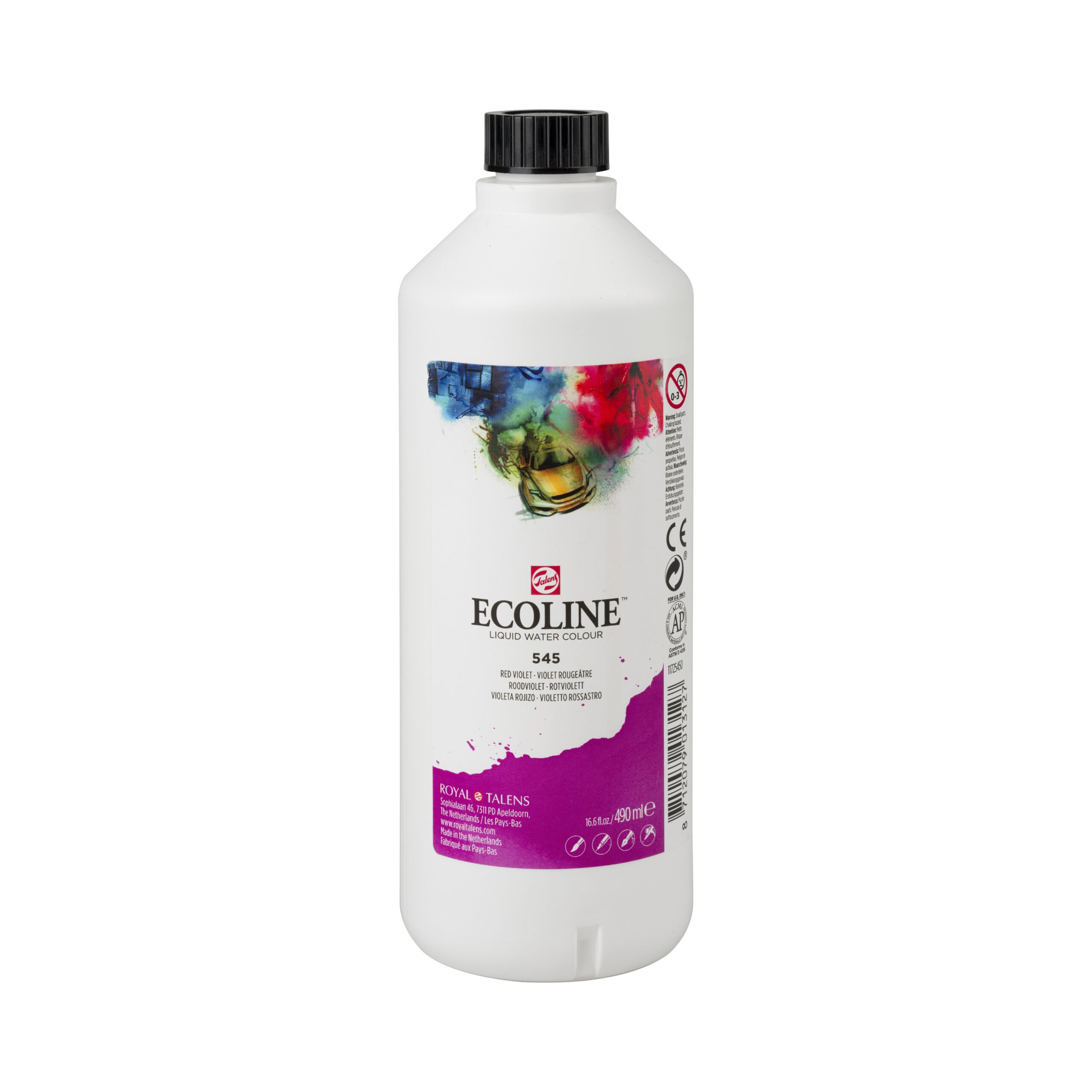 Ecoline Vloeibare Waterverf Fles 490 ml Roodviolet 545