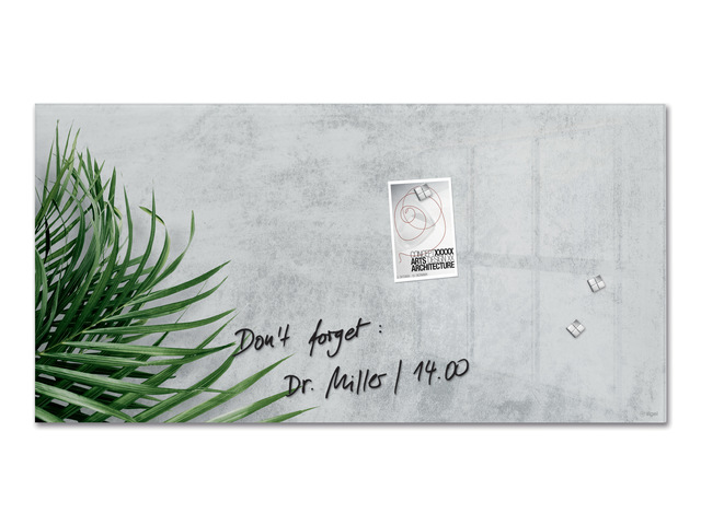 Glasmagneetbord Sigel Plant 910x460mm 3 magneten + bevesti