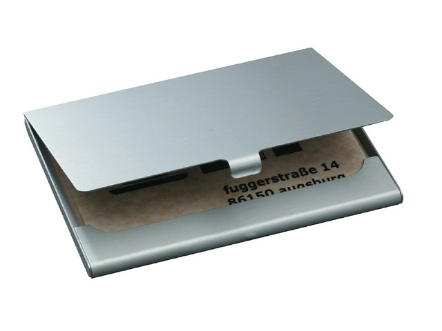 Visitekaartetui Sigel zilver mat, 63x92x5mm voor 15 krt 91x