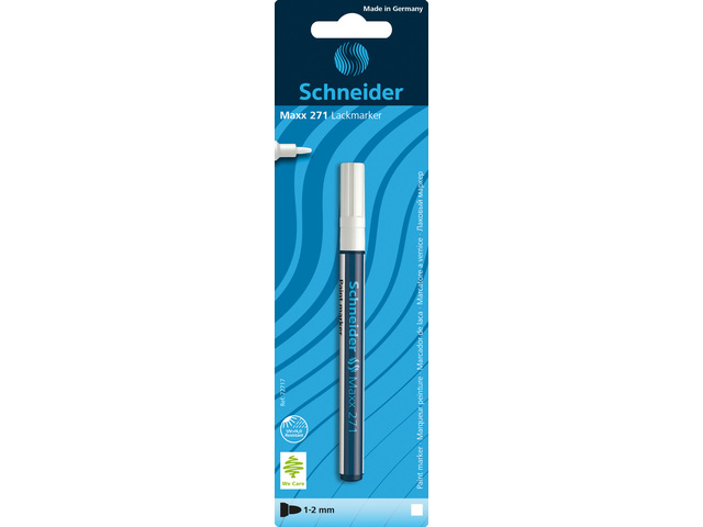 Lakmarker Schneider Maxx 271 1-2mm wit op blister