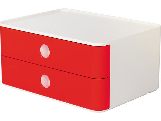 Smart-box Han Allison met 2 lades, kersen rood
