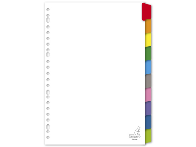 Tabblad Kangaro A4 blanco karton 190grs 23r. 10dlg wit a