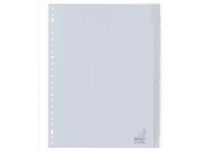 Tabblad Kangaro A4 venster PP 120 micron 23r. 12dlg grijs - G412FM