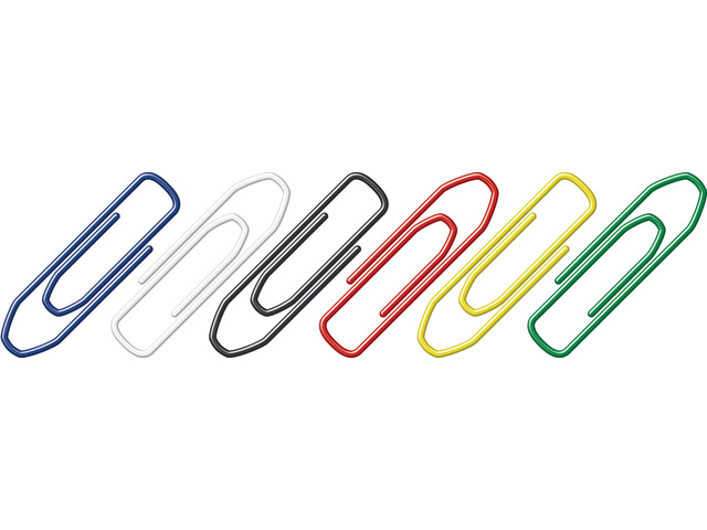 Paperclips Alco 26mm hoekig doos 500st. assorti