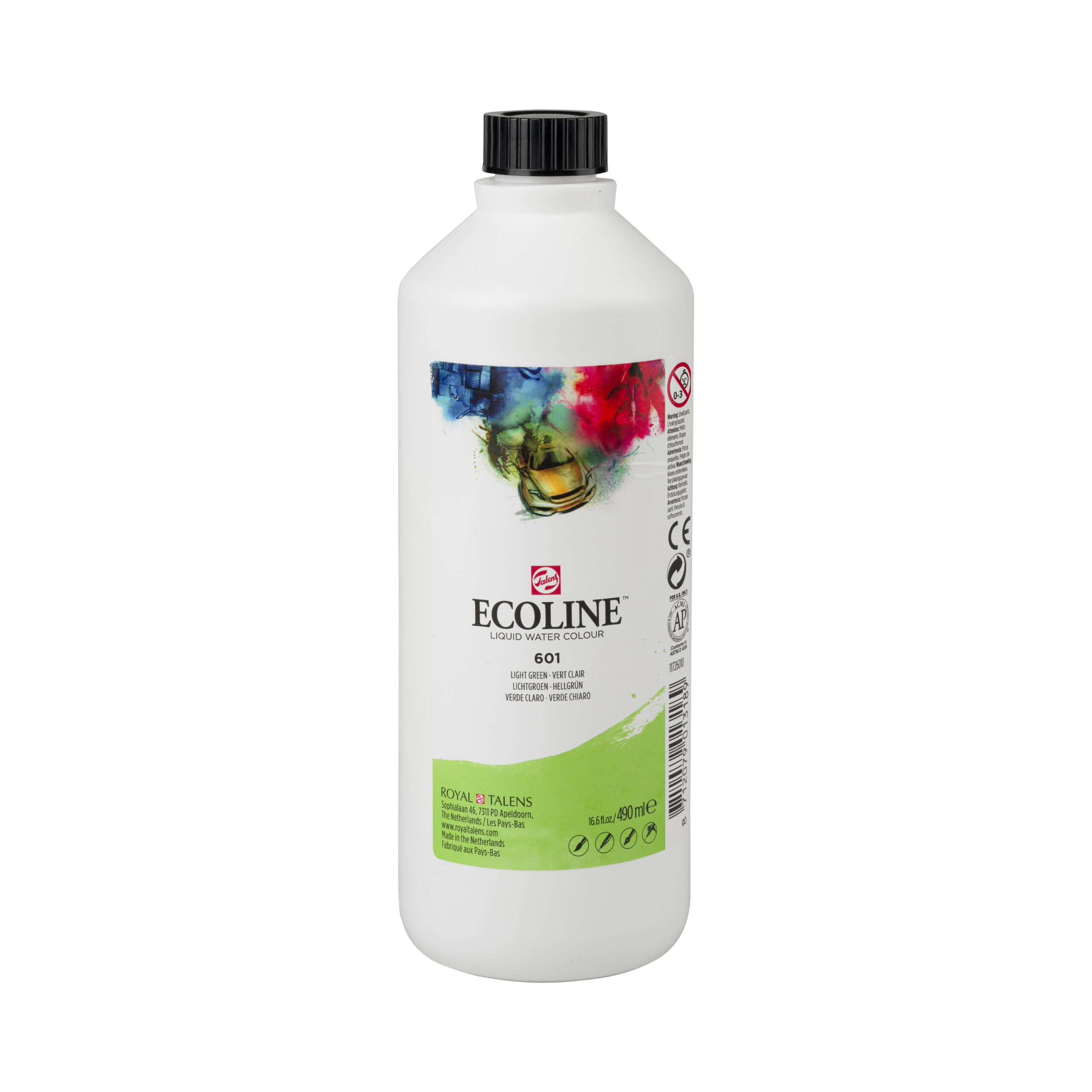 Ecoline Vloeibare Waterverf Fles 490 ml Lichtgroen 601