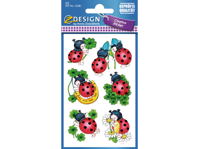 Papieretiket Z-design Creative pakje a 2 vel lieveheersbeestj