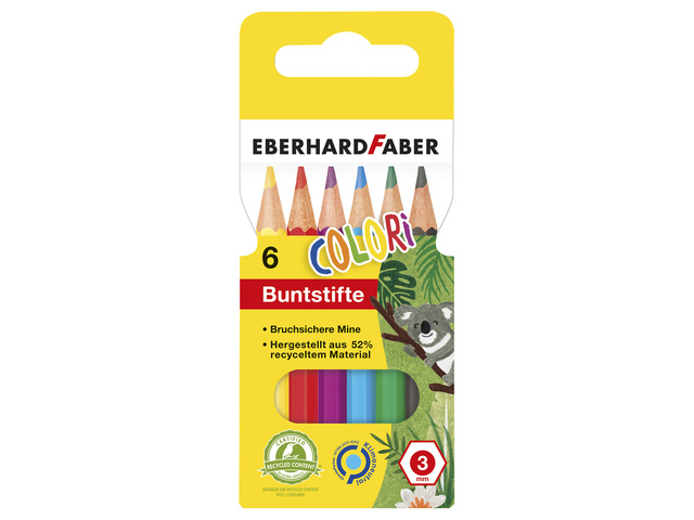 Kleurpotloodetui EFA 9 cm etui a 6st. ass.kl.