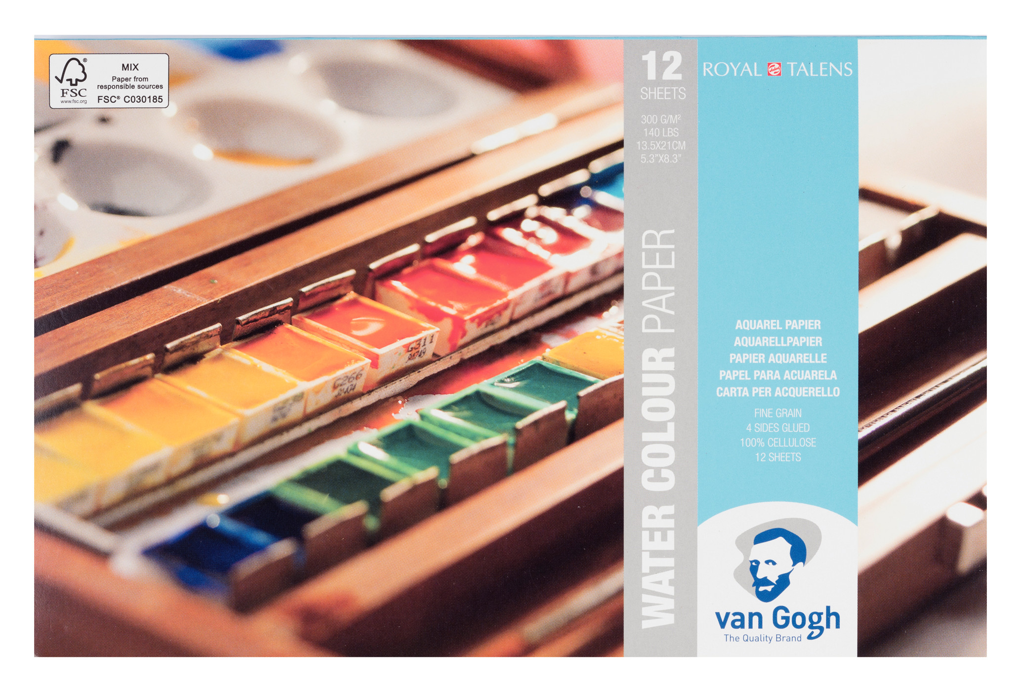 Van Gogh Blok met aquarelverfpapier 12 vellen 300 g formaat 13,5 x 21 cm