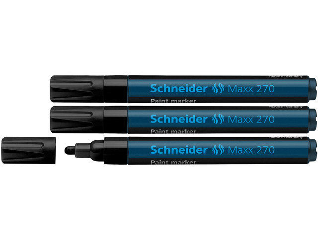 Lakmarker Schneider Maxx 270 1-3 mm zwart set van 3