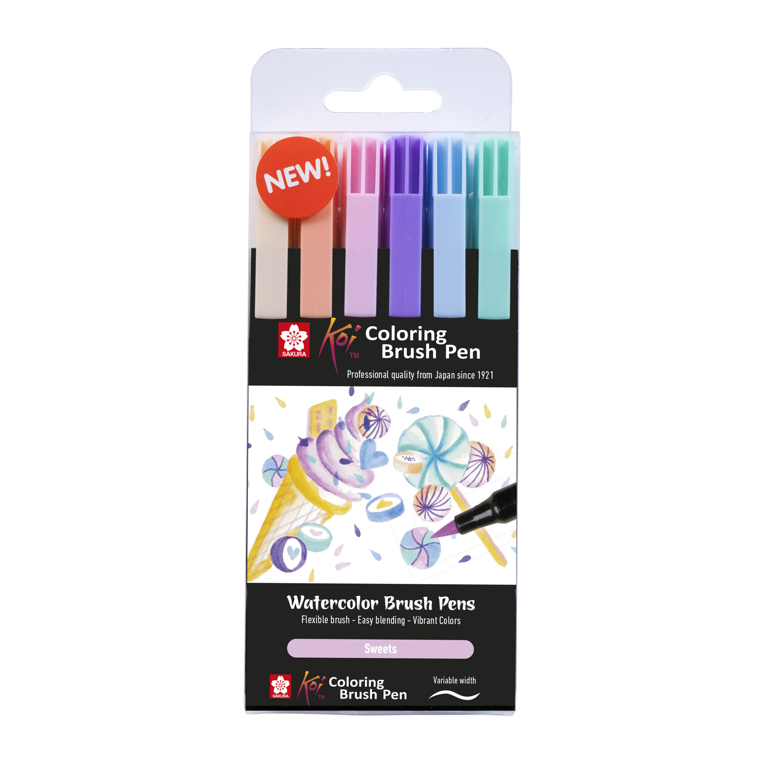 Sakura Koi Coloring Brush Pen set Sweets | 6 kleuren