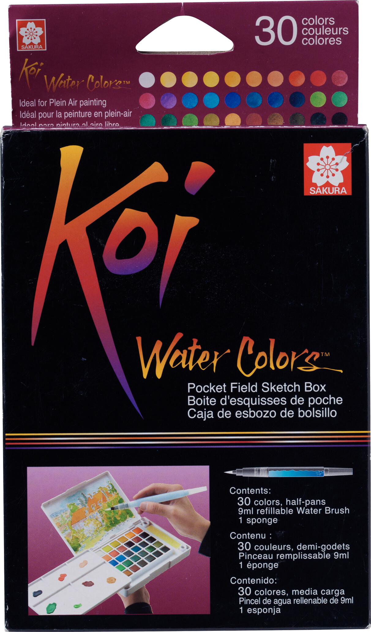 Sakura Koi Water Colors Pocket Field Sketch Box | 30 halve napjes
