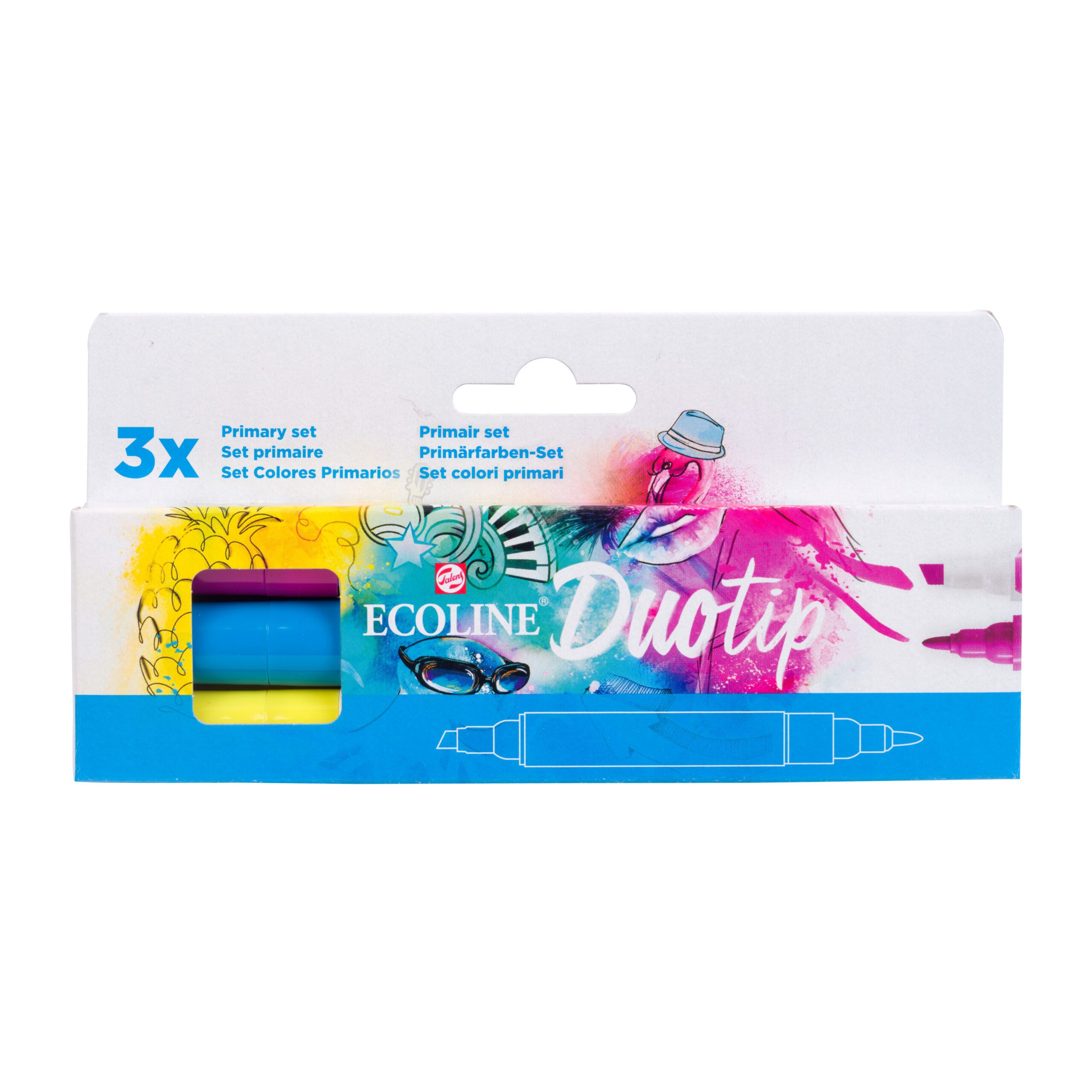 Ecoline Duotip marker set Primair | 3 kleuren