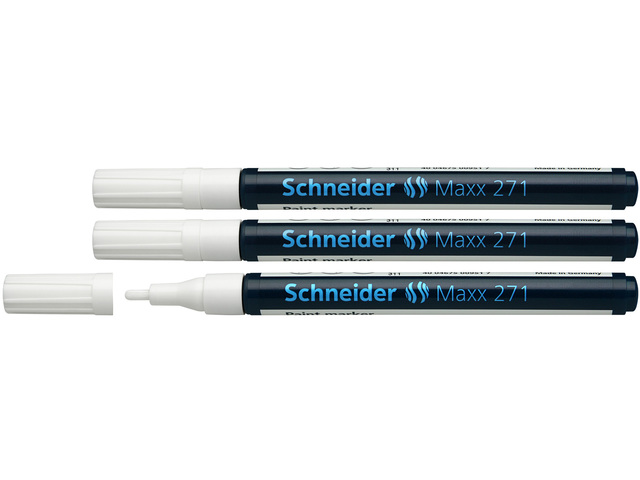 Lakmarker Schneider Maxx 271 1-2 mm wit set van 3