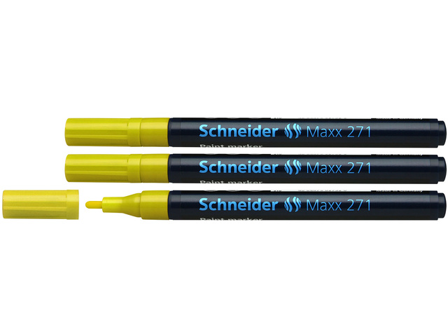 Lakmarker Schneider Maxx 271 1-2 mm geel set van 3
