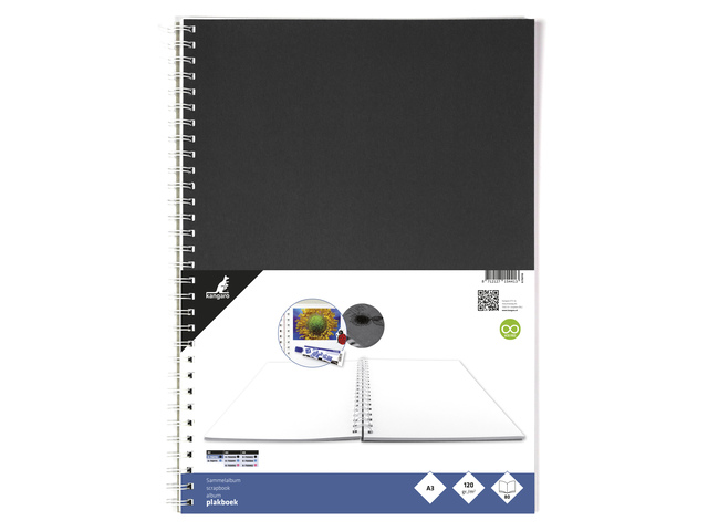 Plakboek Kangaro A3 120grs 40 vel voorkant zwart