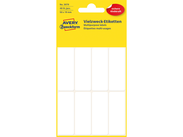 Etiket Zweckform 50x19mm wit blister a 48 etiketjes