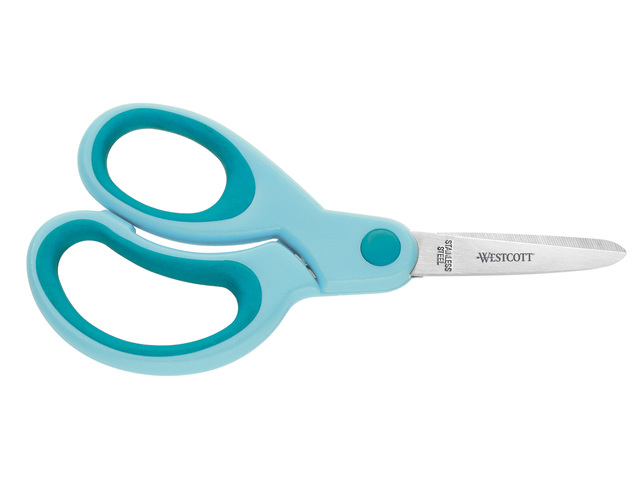 Schaar Westcott Kids 13cm LH softgrip spitse punt turquo