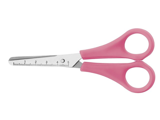 Schaar Westcott  Kids 13cm RH kunstst. ronde punt roze in
