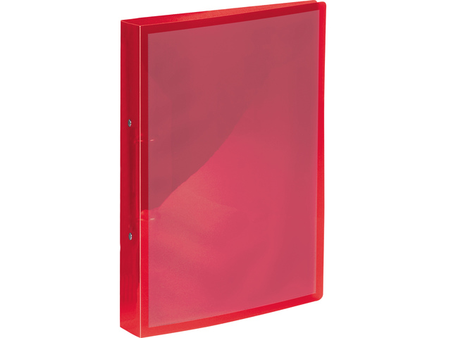 Presentatieringband PP Kangaro 25mm transparant rood 2 rings