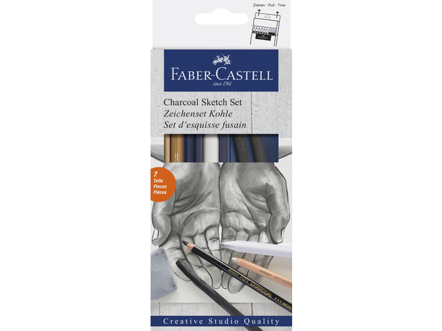 Houtskool Faber-Castell 7-delig