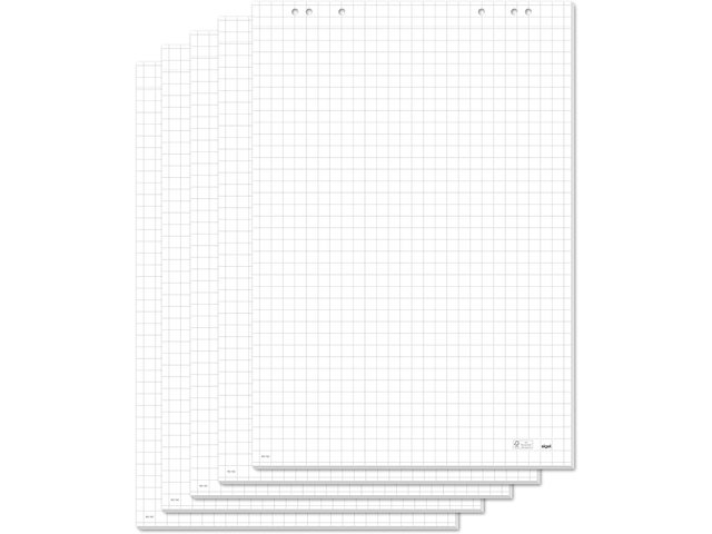 Flipoverblok Sigel 80g 68x98cm geruit, 5 sets a 20 vel met