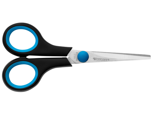 Schaar Westcott Easy Grip 14cm RVS, soft grip, linkshand