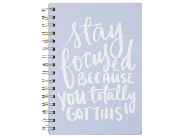 Notitieboek Eccolo DL spiraal Stay Focused lijn ca.15x20cm