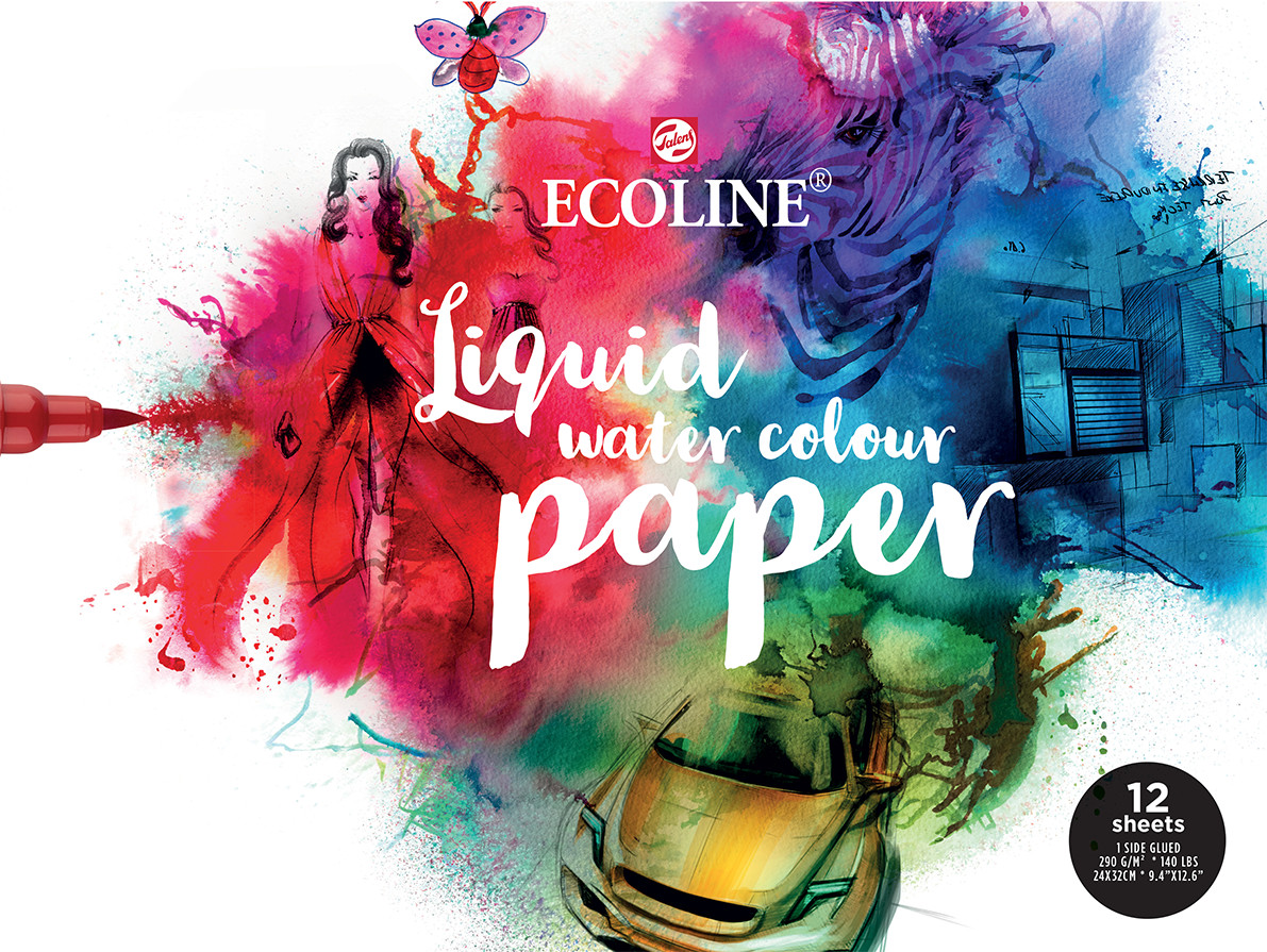 Ecoline Aquarelpapierblok | 24 x 32 cm, 290 g/m², 12 vellen