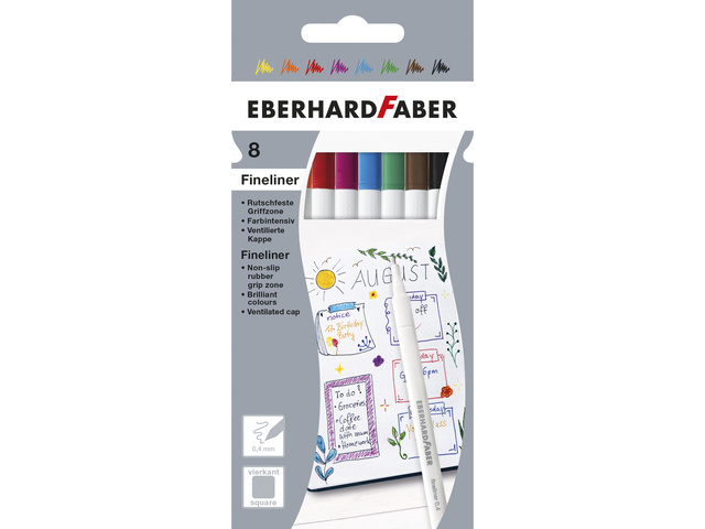 Fineliner EFA 8st. ass. kleur in karton verpakking