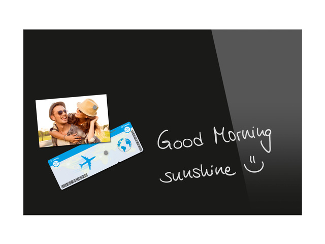Glasmagneetbord Be!Board zwart 600x400mm incl. 2 magneten