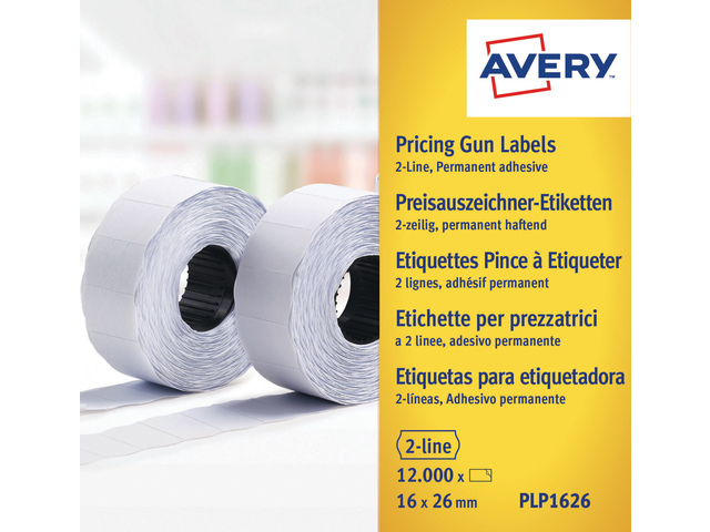 Prijstangetiketten Avery wit 10 rol in doos, 1200 et. op ro