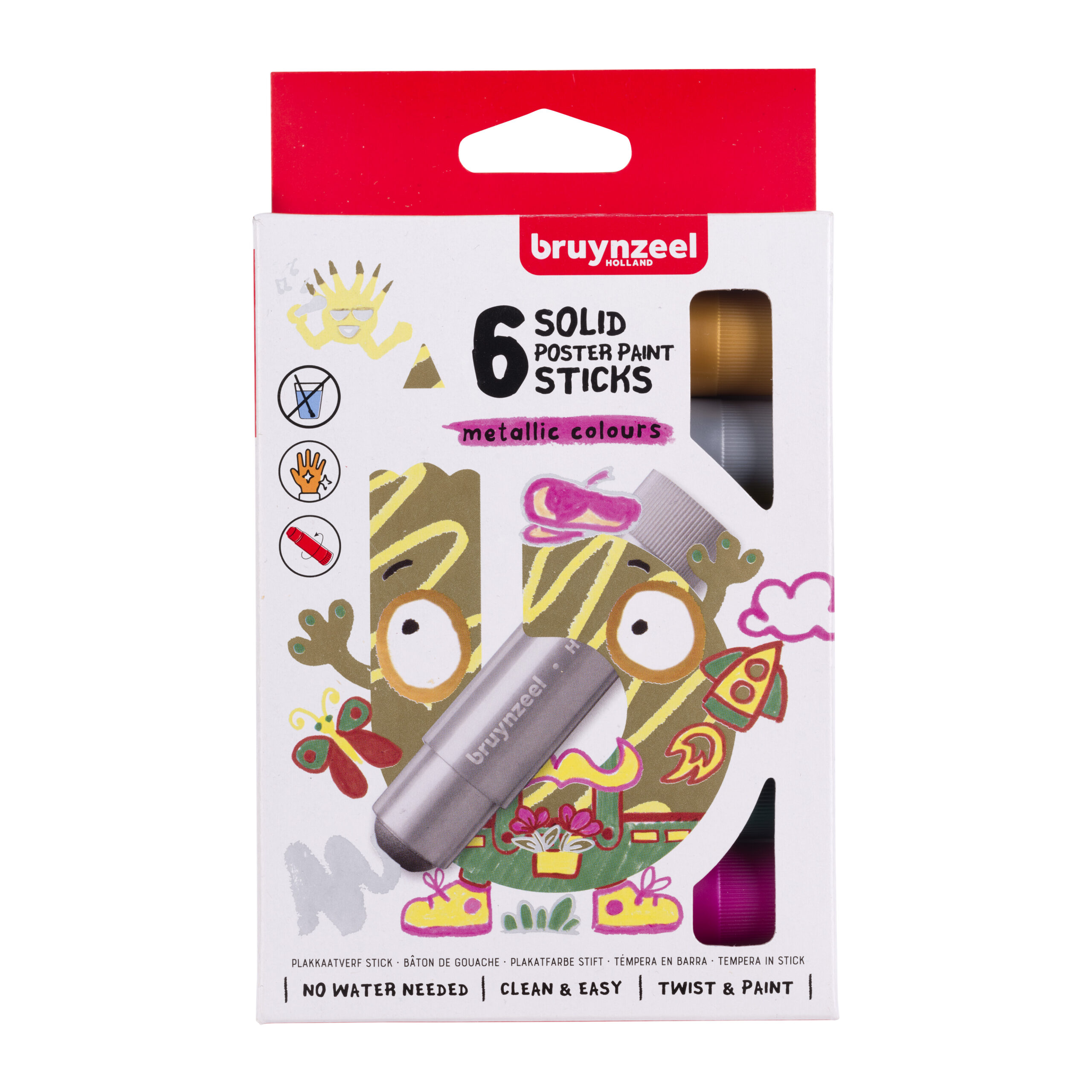 Bruynzeel Plakkaatverf sticks set Metallic | 6 kleuren