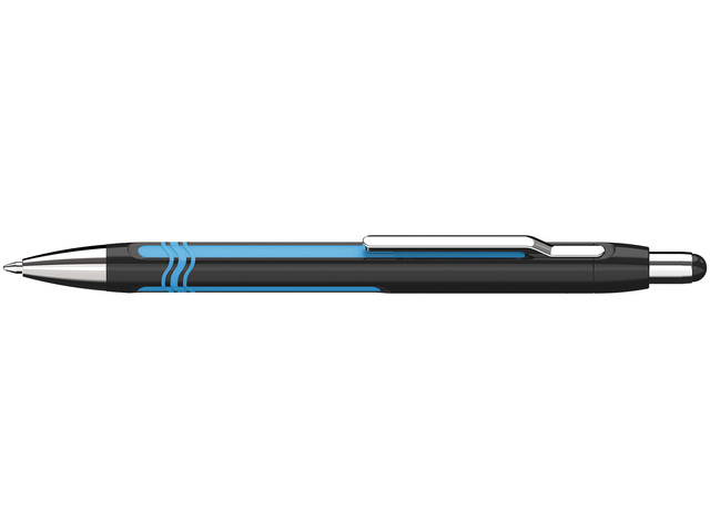 Balpen Schneider Epsilon huls zwart/blauw, blauwschrijvend