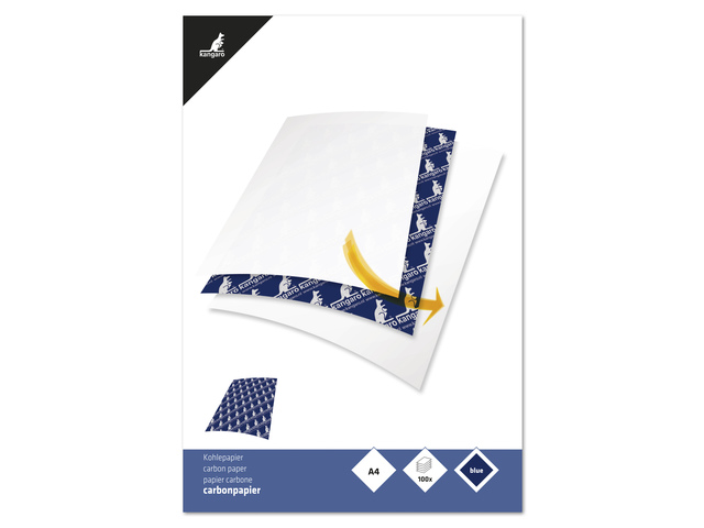 Carbonpapier Kangaro A4 21x29 cm 100 vel blauw