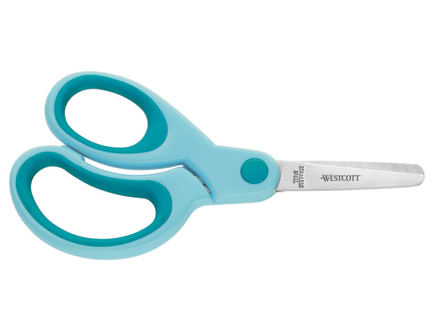 Schaar Westcott Kids 13cm LH softgrip ronde punt turquoi