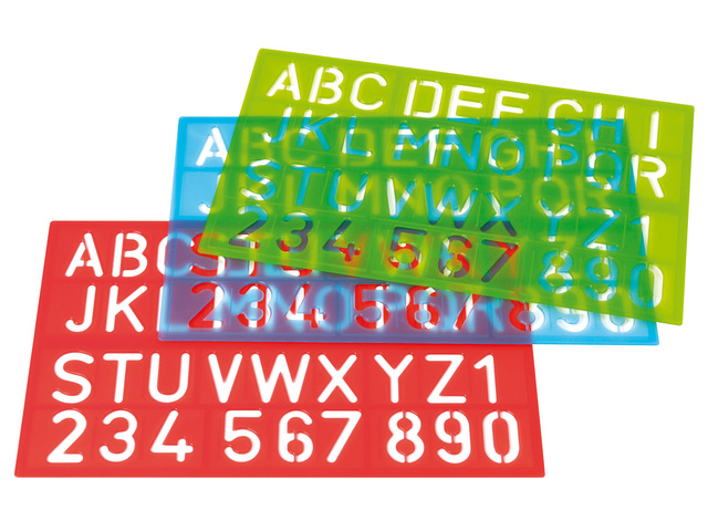 Sjabloon Westcott letter en nummers assorti rood of groen
