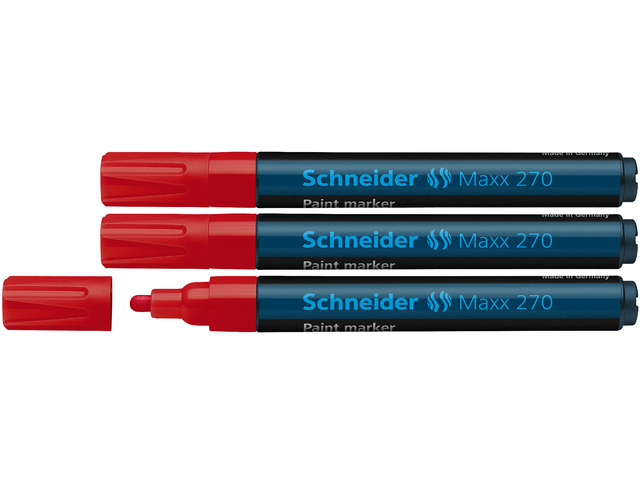 Lakmarker Schneider Maxx 270 1-3 mm rood set van 3