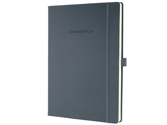 Notitieboek Conceptum Pure A4 donkergrijs A4 lijn 194pag 80g